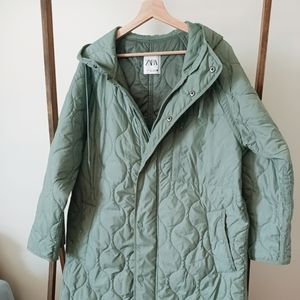 Zara quilted long jacket